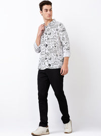 SPYKAR Men Spread Collar Graphic Printed Cotton Casual Shirt