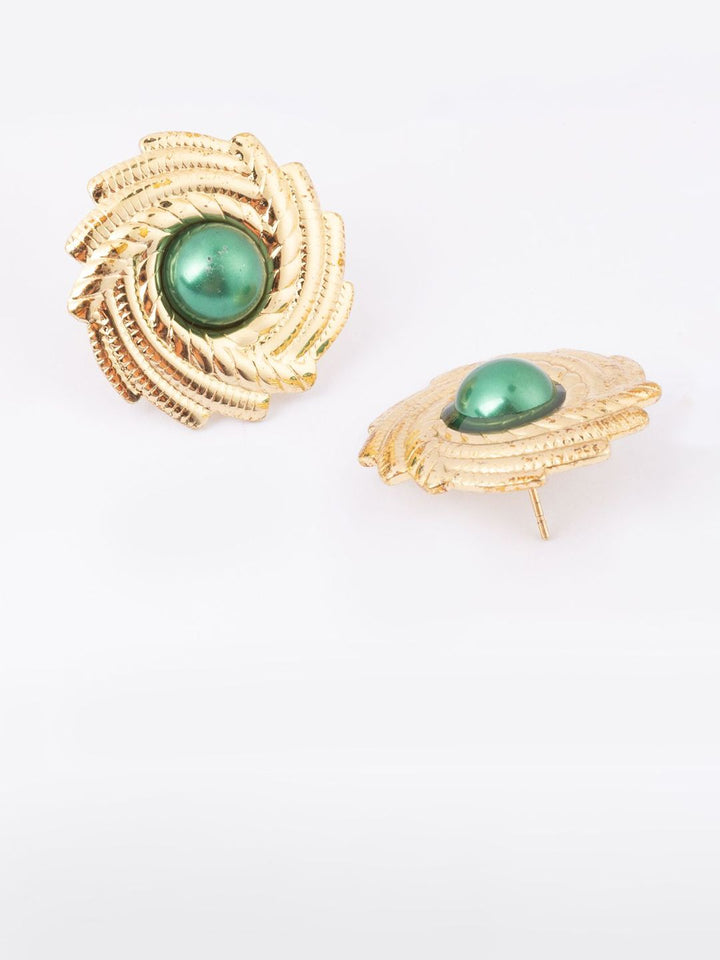 VOGUE PANASH Stainless Steel 18K Gold-Plated Circular Shape Studs