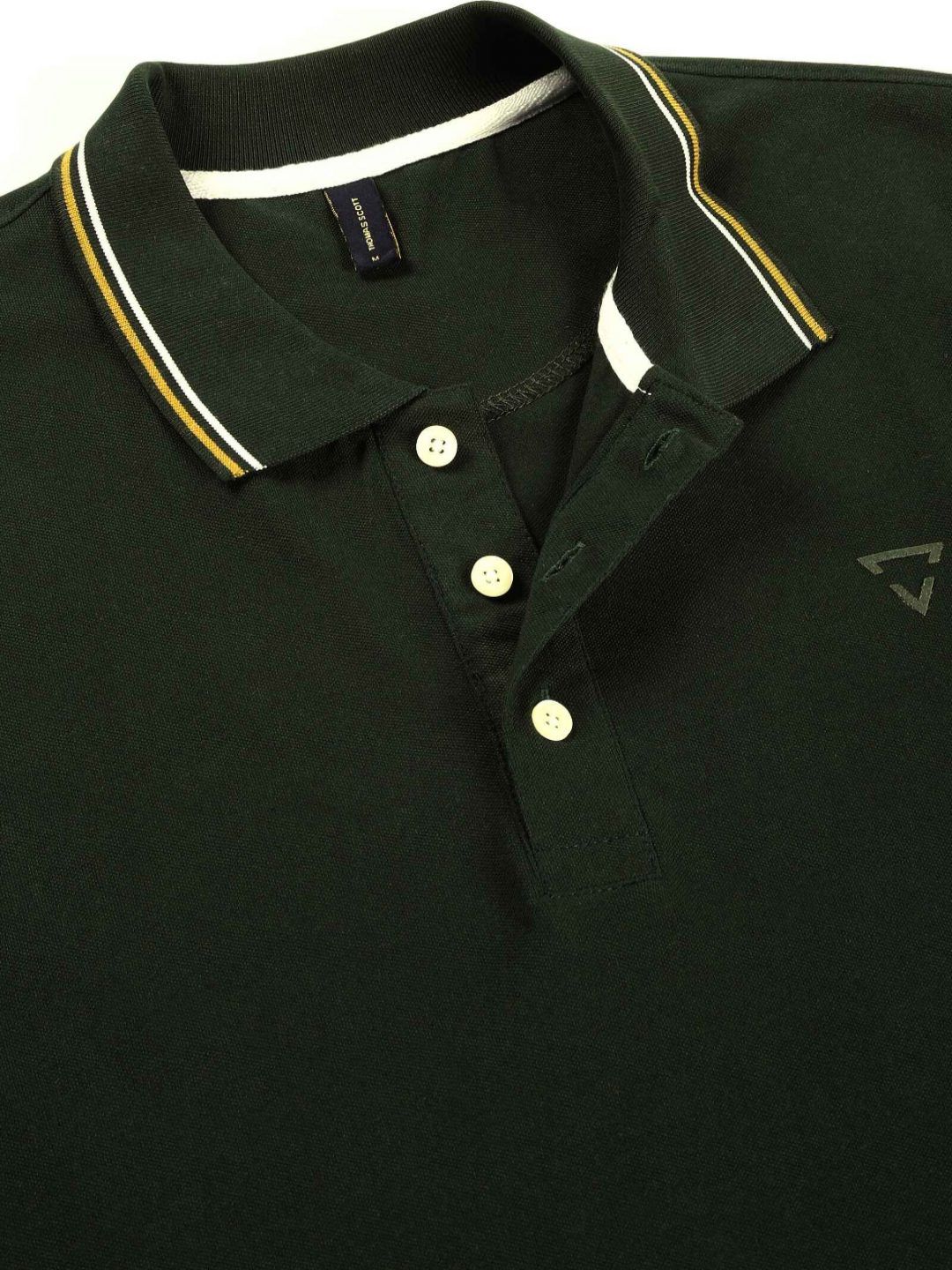 Thomas Scott Men Solid Polo Collar Cotton T-shirt