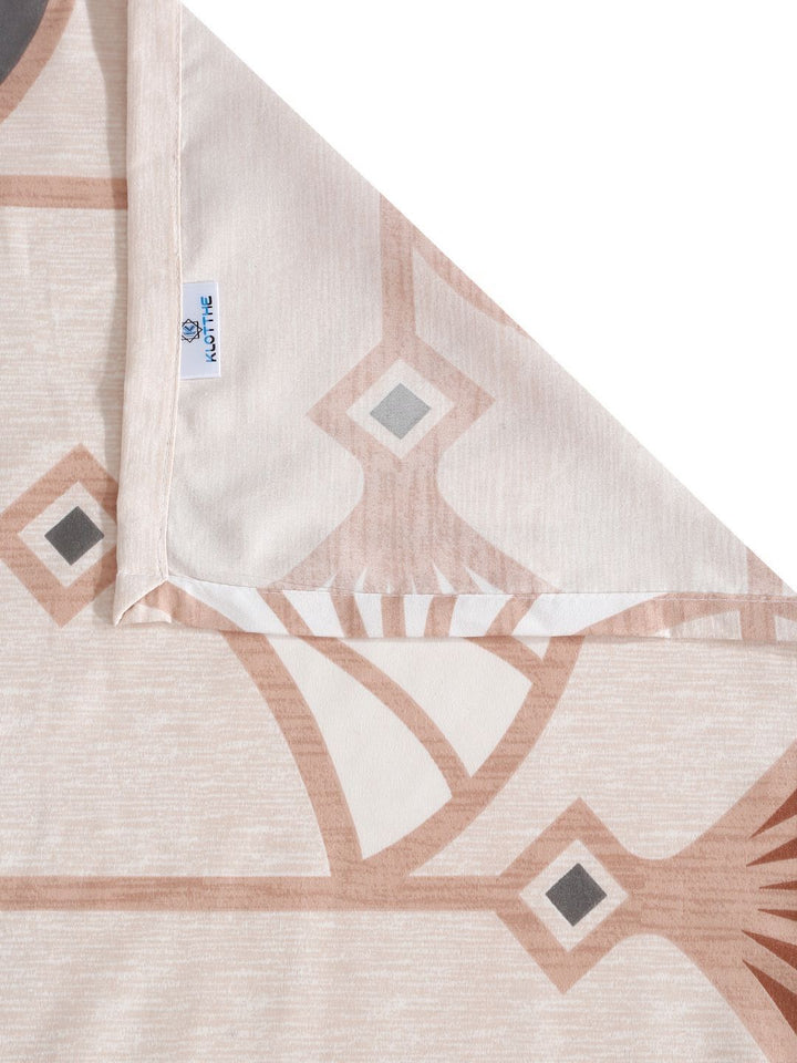 KLOTTHE Book Fold Cream Floral Cotton 300 TC King Fine Bedsheet with 2 Pillow Covers-98 x 89 inches