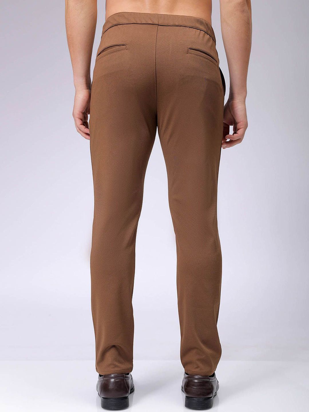 The Indian Garage Co. X Luxe Men Textured Mid-Rise Slim Fit Formal Trousers