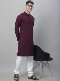 SOJANYA Geometric Embroidered Regular Pure Cotton Kurta With Churidar