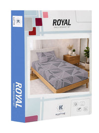KLOTTHE Purple Geometric 300 TC Cadar Katil Bujang dengan 1 Sarung Bantal