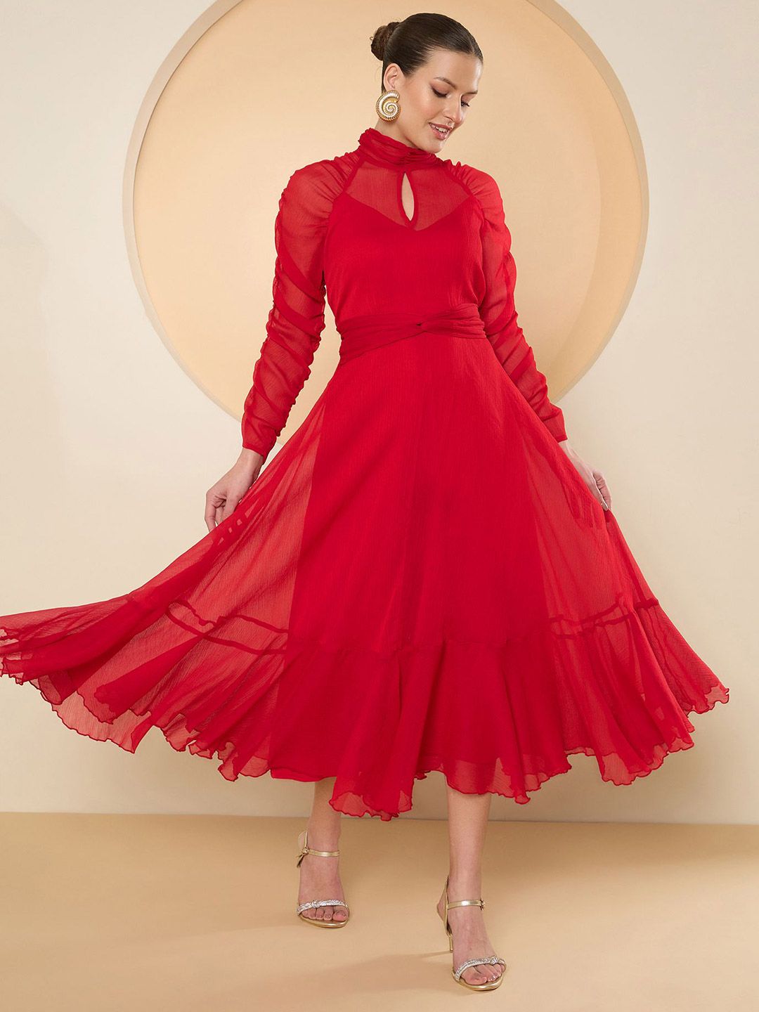 Antheaa Chiffon Maxi Dress