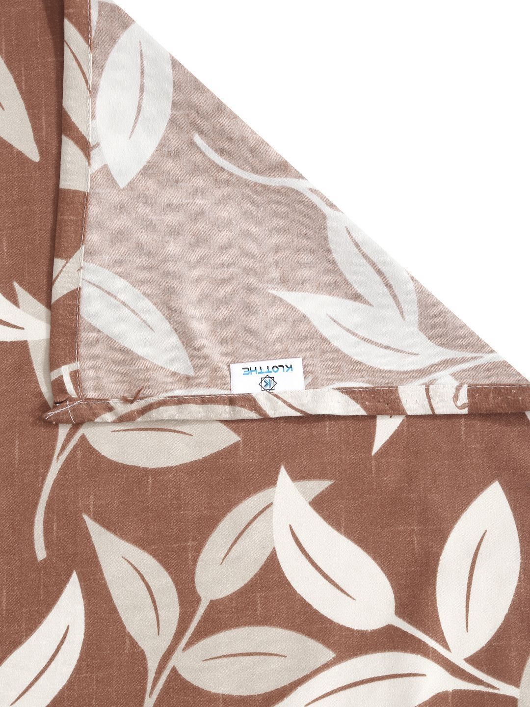 KLOTTHE Brown Floral Cotton 300 TC King Bedsheet with 2 Pillow Covers-98 x 89 inches