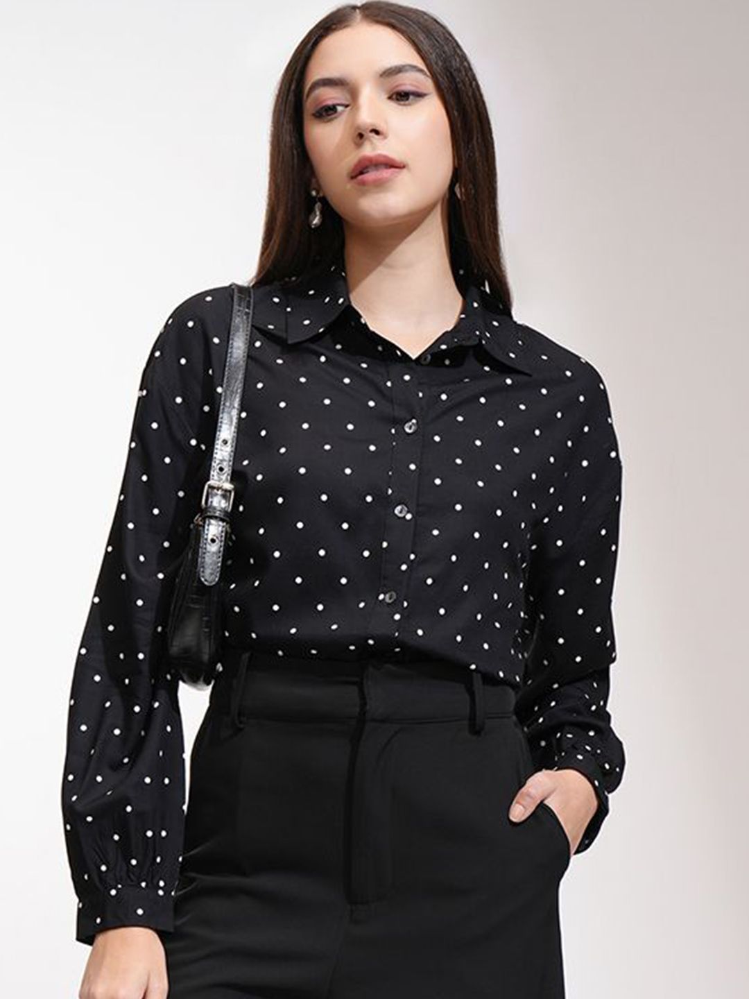 Tokyo Talkies Women Printed Drop Shoulder Button Down Shirt