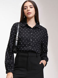 Tokyo Talkies Women Printed Drop Shoulder Button Down Shirt