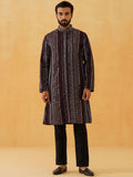 SOJANYA LUXE Men Embroidered Sequinned Georgette Kurta