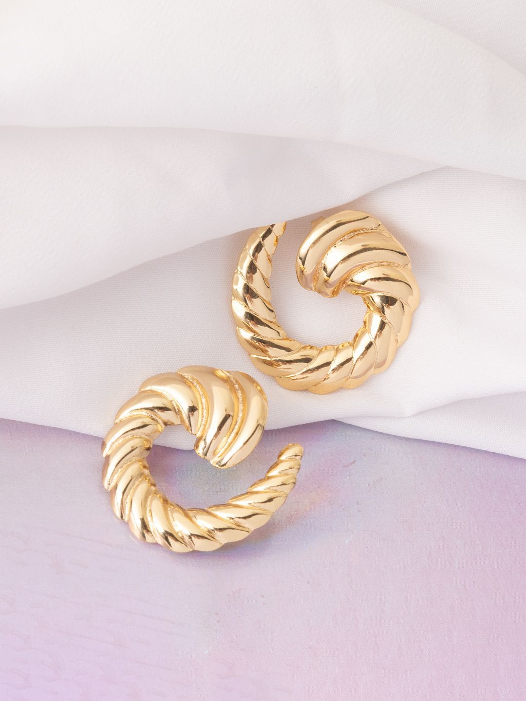 VOGUE PANASH Stainless Steel 18K Gold-Plated Contemporary Studs