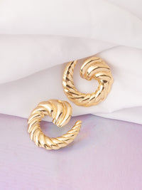 VOGUE PANASH Stainless Steel 18K Gold-Plated Contemporary Studs