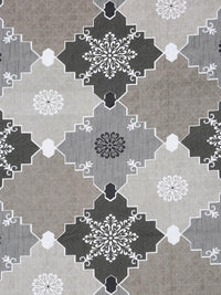 KLOTTHE Grey Geometric Printed 400 TC Cotton King Bedsheet Set 2.50 m x 2.25 m