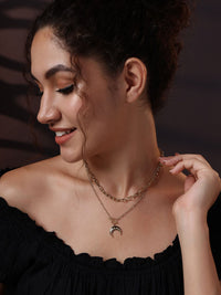 DressBerry Gold-Plated Layered Statement Necklace With Chain