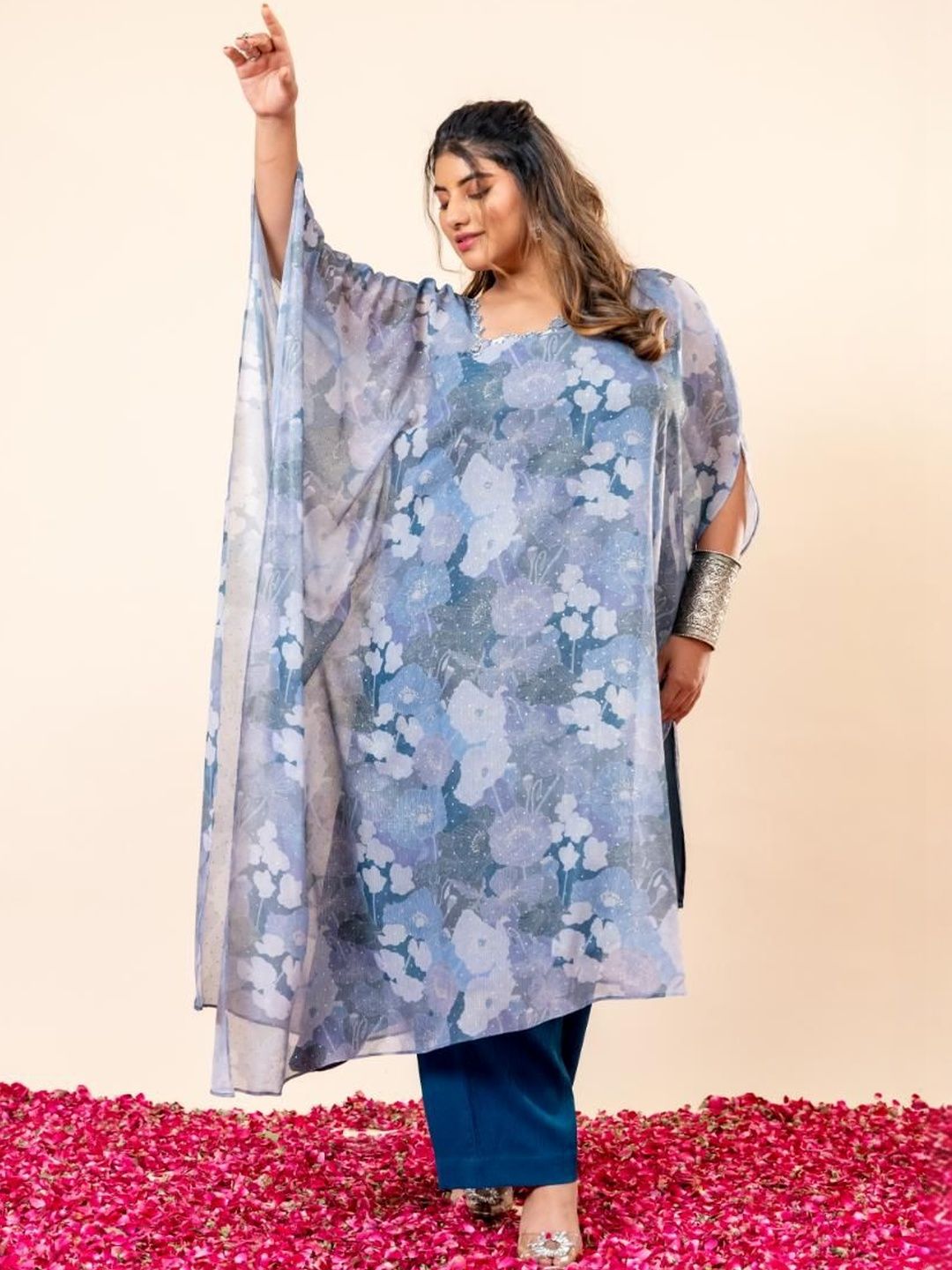 Set Co-Ords Kaftan & Seluar Bercetak Mamicha