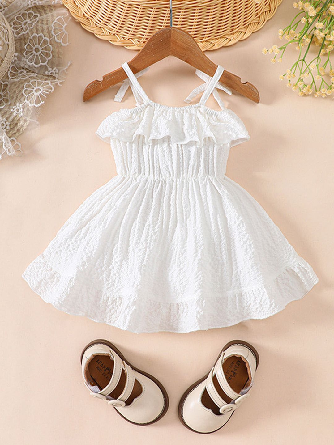 YK Girls Shoulder Straps Fit & Flare Dress