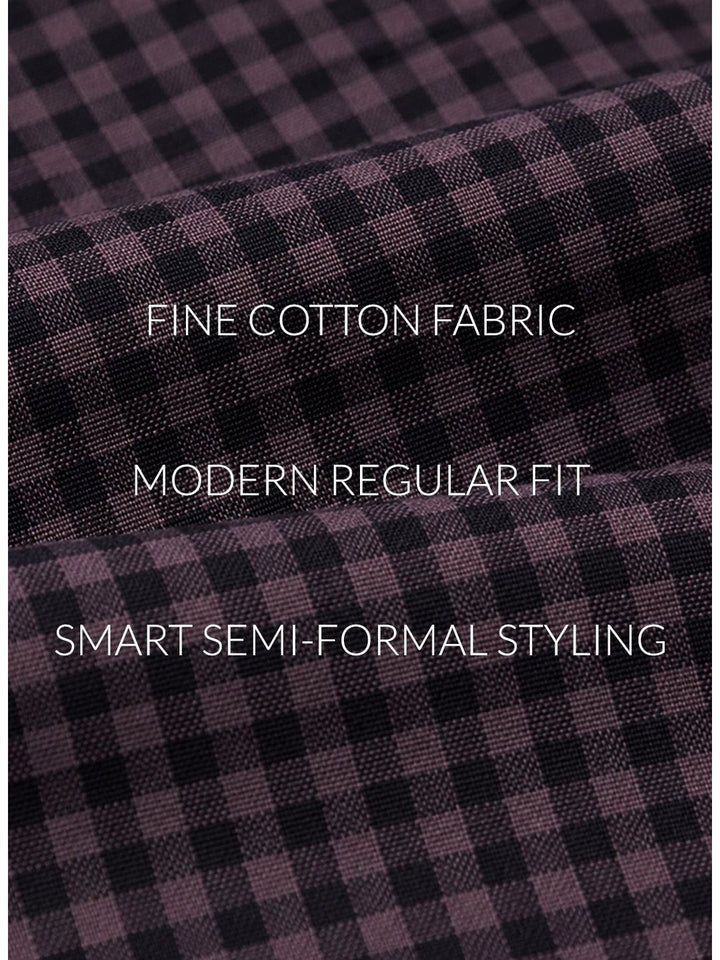 ADRO Men Standard Micro Checks Baju Kasual Berpetak