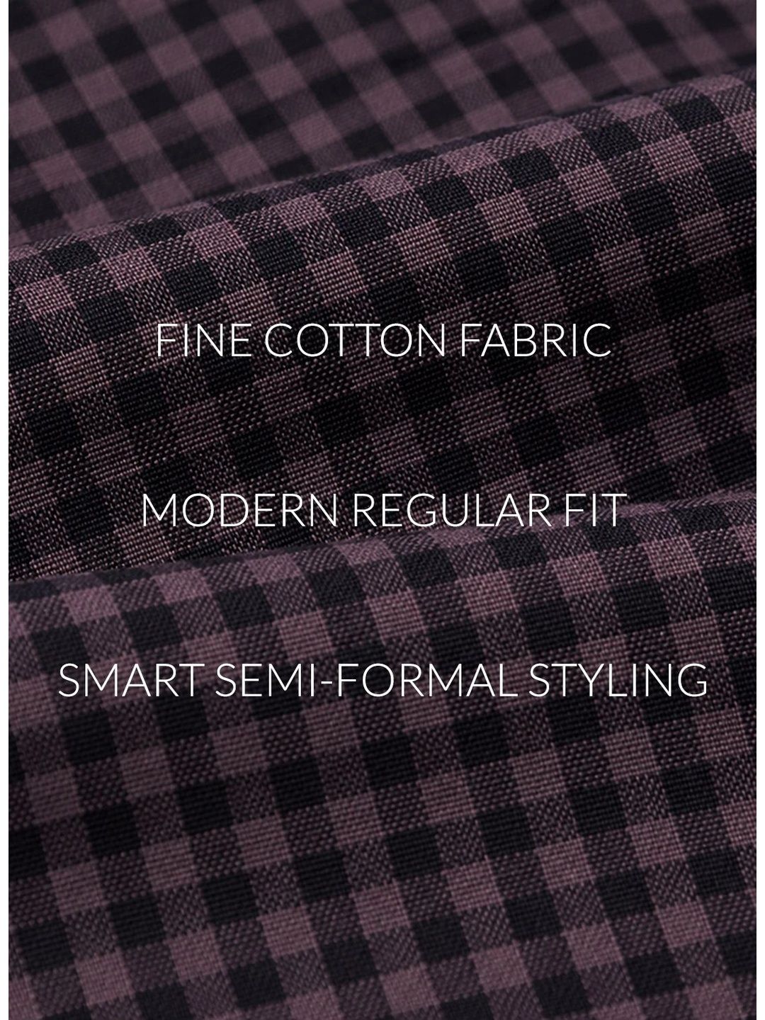 ADRO Men Standard Micro Checks Baju Kasual Berpetak