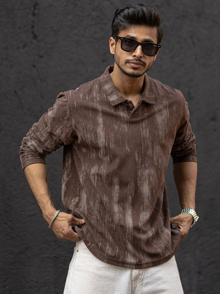 Powerlook Men Printed Polo Collar T-shirt