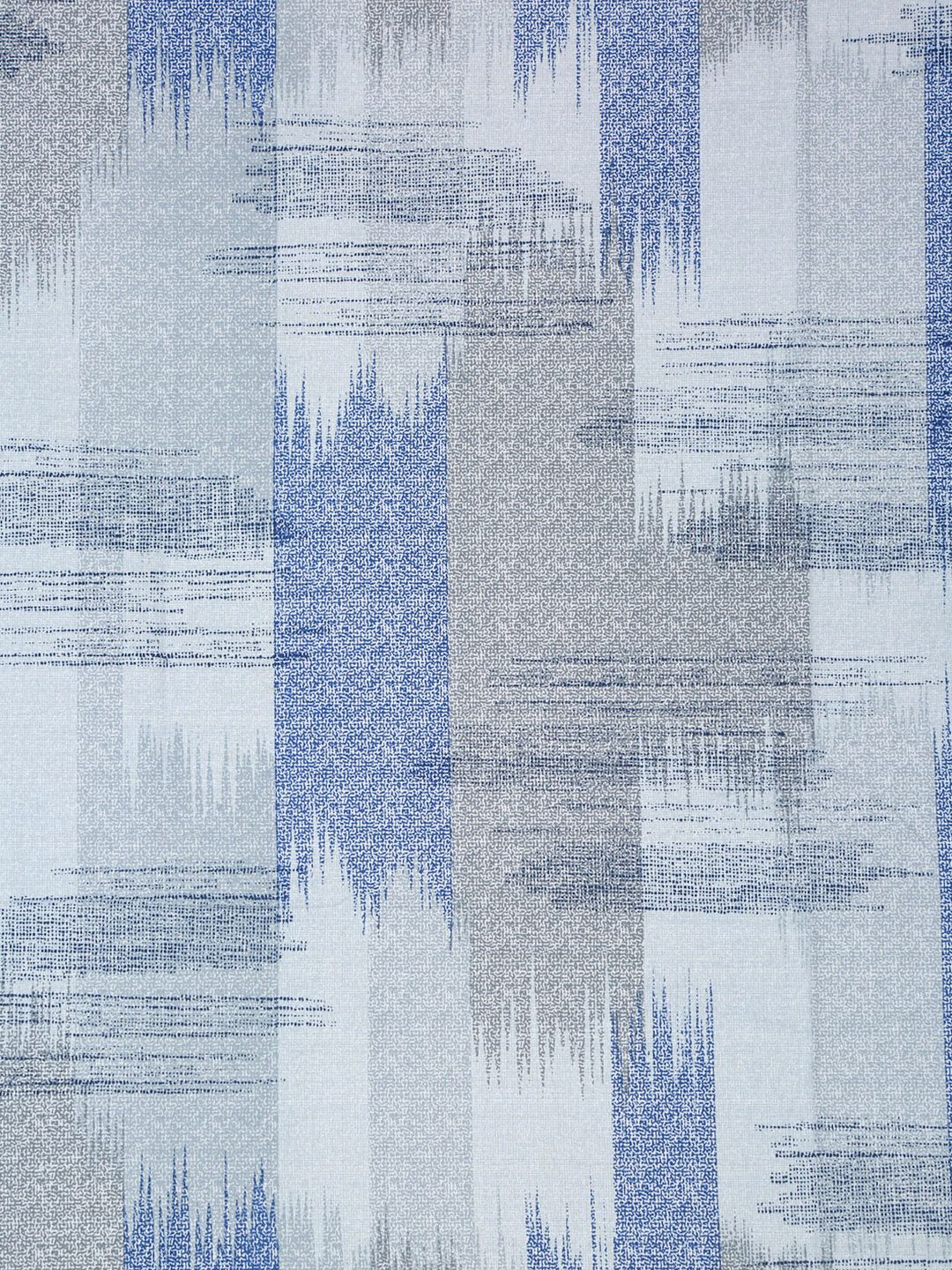KLOTTHE Biru Geometric Kapas Tulen 400 TC Dilengkapi Cadar King Superfine dengan 2 Sarung Bantal-98 x 89 inci