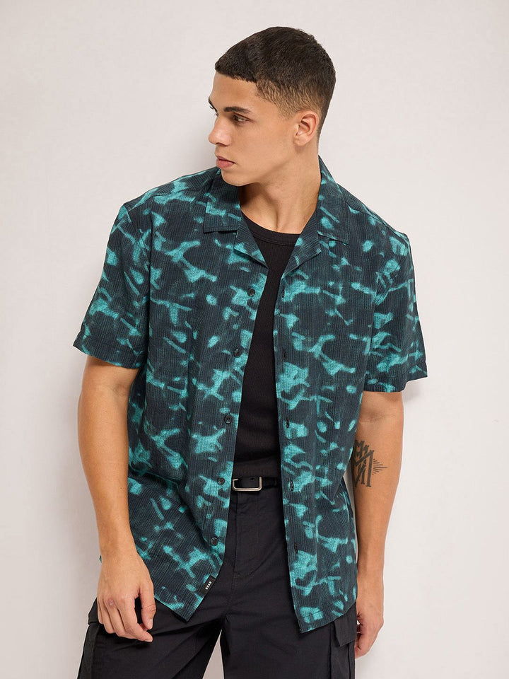 THE BEAR HOUSE Men Abstract Printed Opaque Casual Shirt
