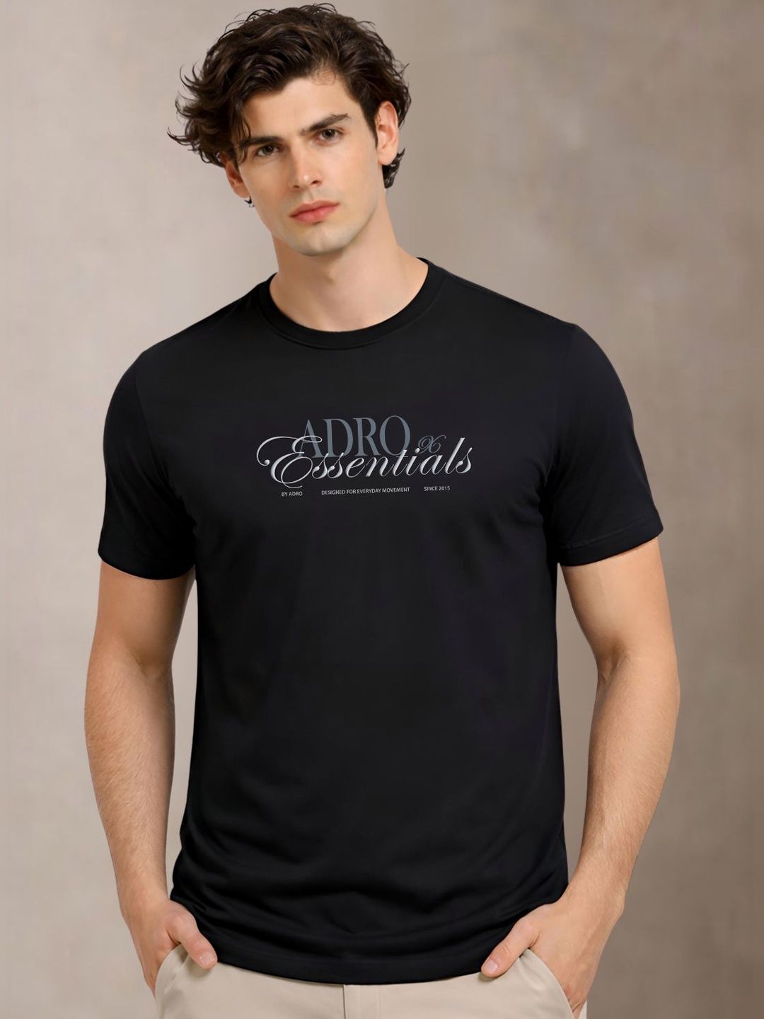ADRO Men Typography Printed T-shirt