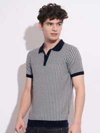 Being Human Men Checked Polo Collar T-shirt