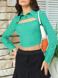 DressBerry Bold Cut-Out Fitted Crop Top