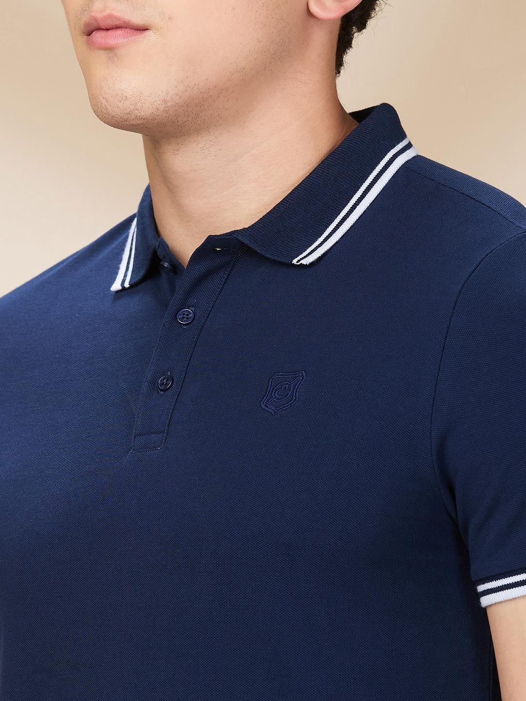 Being Human Men Solid Polo Collar Cotton Slim Fit T-shirt