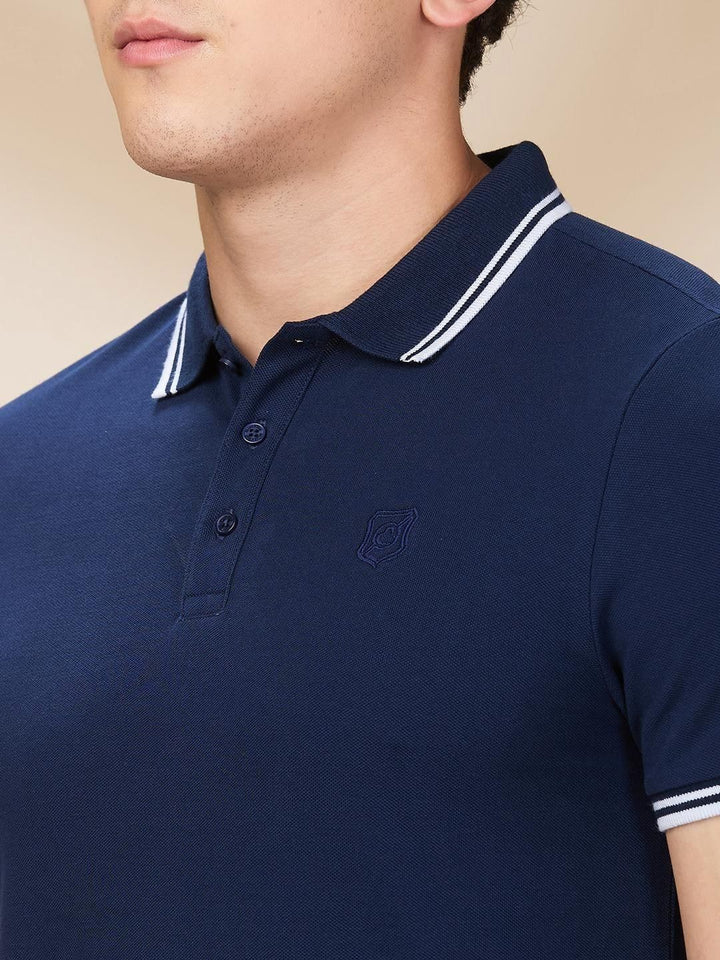 Being Human Men Solid Polo Collar Cotton Slim Fit T-shirt