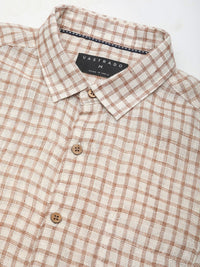 VASTRADO Men Classic Fit Spread Collar Checked Cotton Casual Shirt