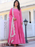 KALINI Women Layered Thread Work Kurta with Pyjamas & With Dupatta