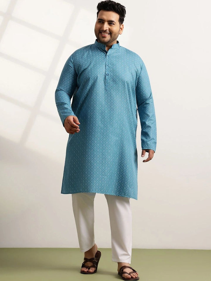 SOJANYA PLUS Men Printed Regular Kurta with Trousers