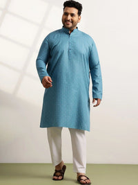 SOJANYA PLUS Men Printed Regular Kurta with Trousers