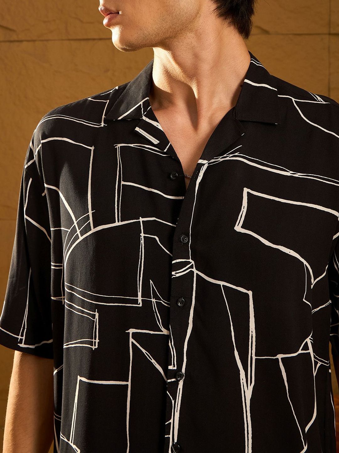 DENNISON Abstract Printed Drop Shoulder Oversized Shirt