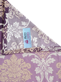 Myntra Elegant Homes Purple & Gold-Toned Floral 300 TC King Bedsheet with 2 Pillow Covers