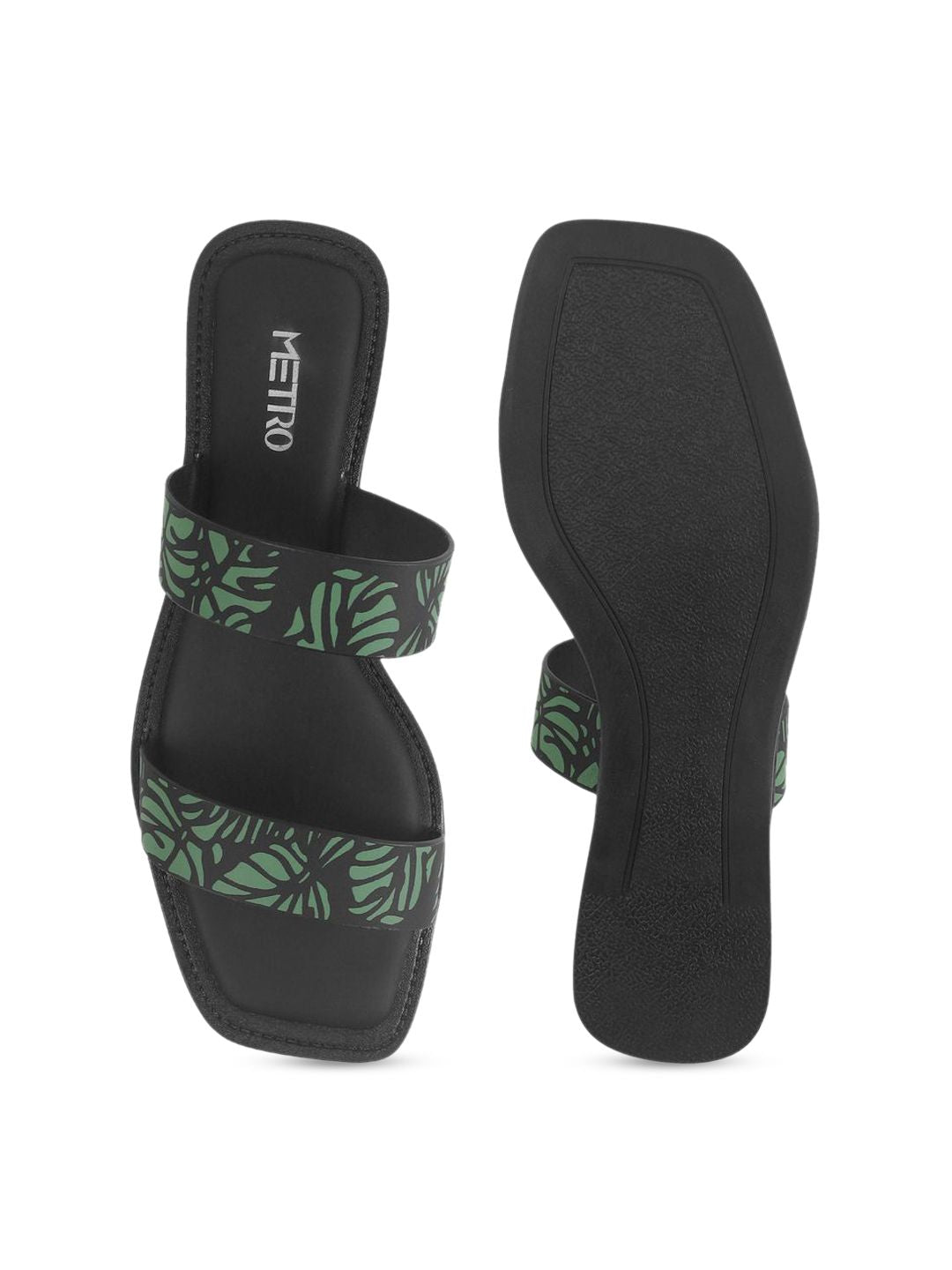Metro Women Printed Open Toe Flats