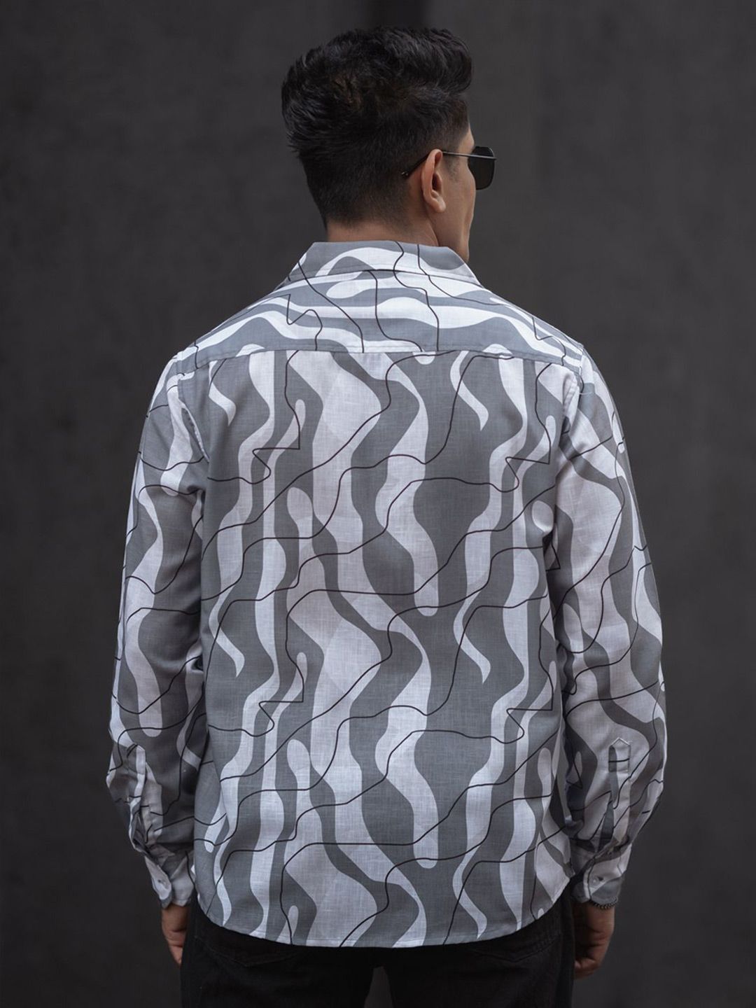 Powerlook Men Spread Collar Abstract Printed Regular Fit Casual Shirt