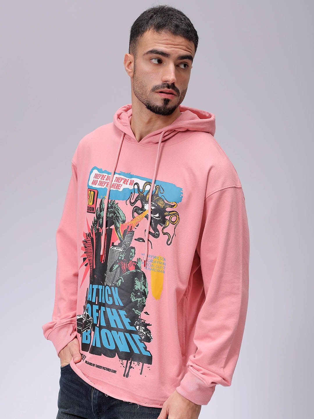The Indian Garage Co Men Printed Hooded Sweatshirt