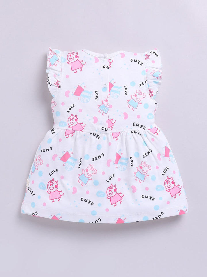Happy Faces Infant Girls Peppa Pig Printed Pure Cotton A-Line Dress