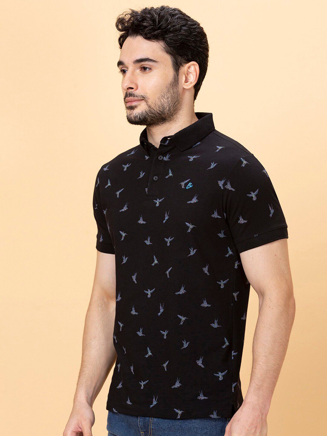 Being Human Conversational Printed Polo Collar Cotton T-shirt