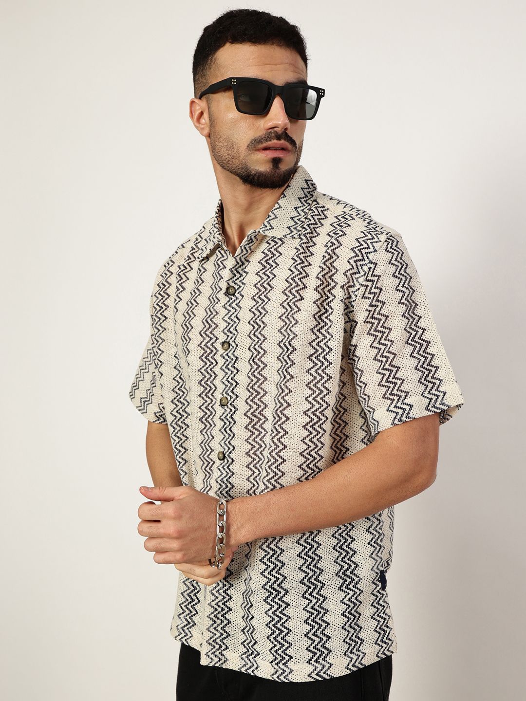 Thomas Scott Men Premium Slim Fit Opaque Striped Casual Shirt