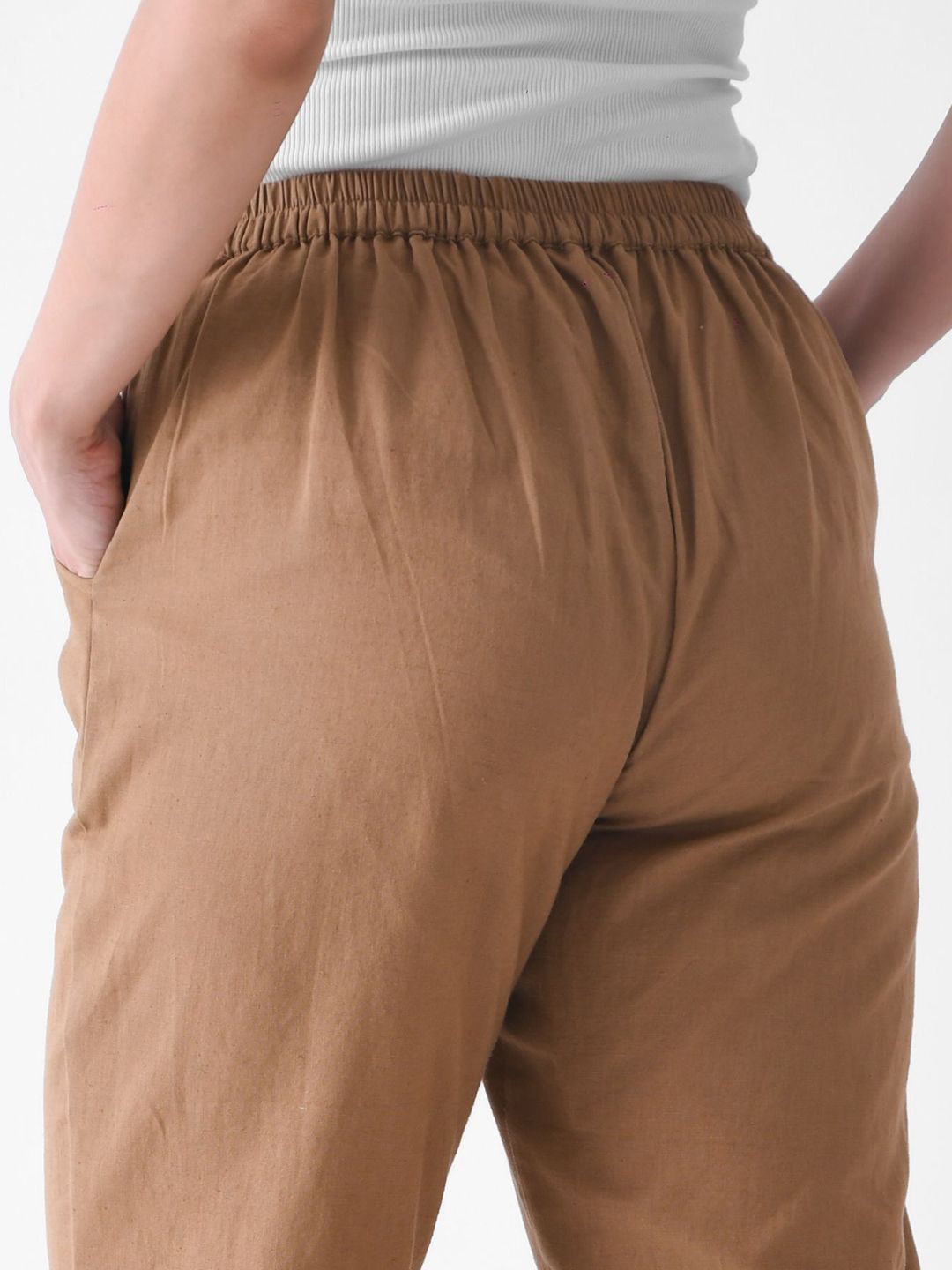 Rustorange Pure Cotton Mid-Rise Trouser