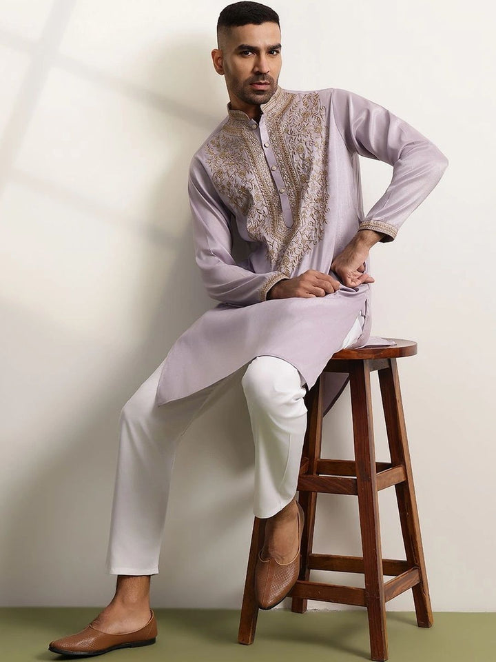Anouk Men Ethnic Motifs Embroidered Regular Thread Work Kurta with Trousers