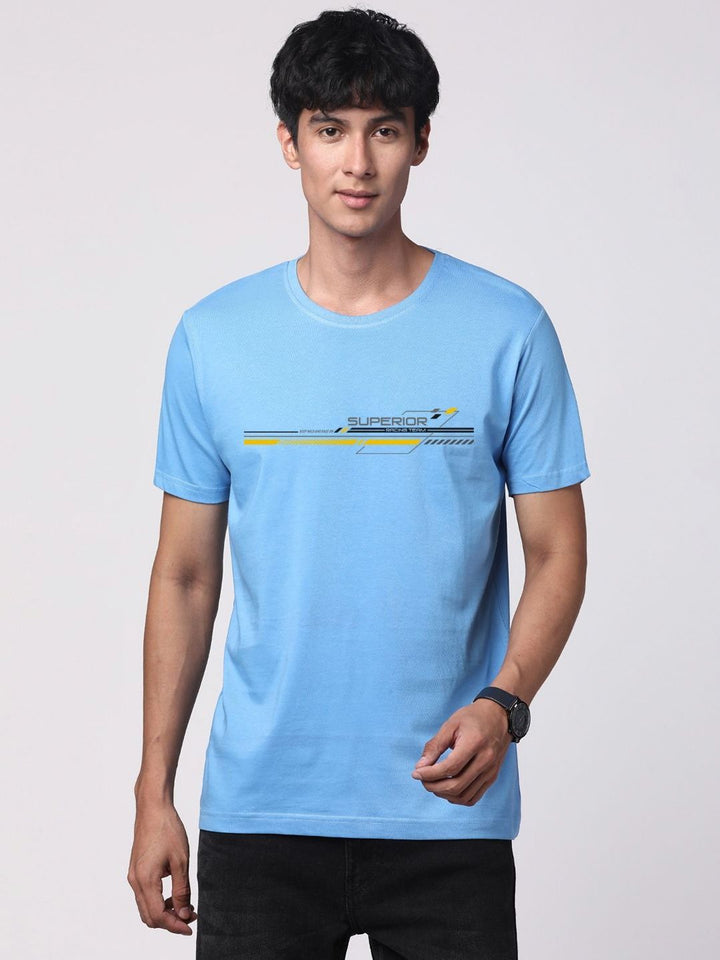 Pek ADRO Lelaki dengan 3 T-shirt Kapas Leher Bulat Bercetak Grafik