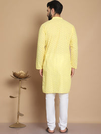 Anouk Men Ethnic Motifs Embroidered Regular Thread Work Pure Cotton Kurta with Churidar