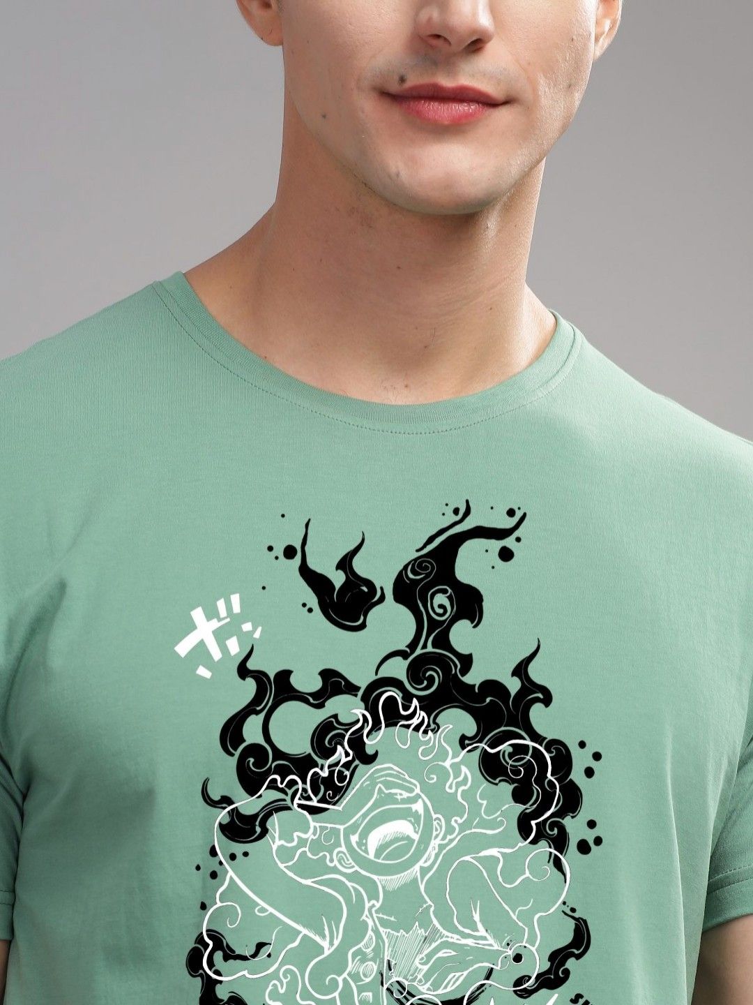 ADRO Men Printed Raw Edge T-shirt