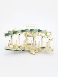 PANASH Women Gold-Plated Stone Studded Embellished Claw Clip