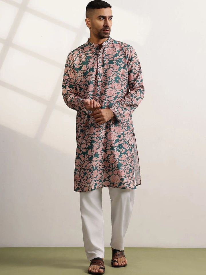 Anouk Men Floral Printed Regular Kurta with Trousers