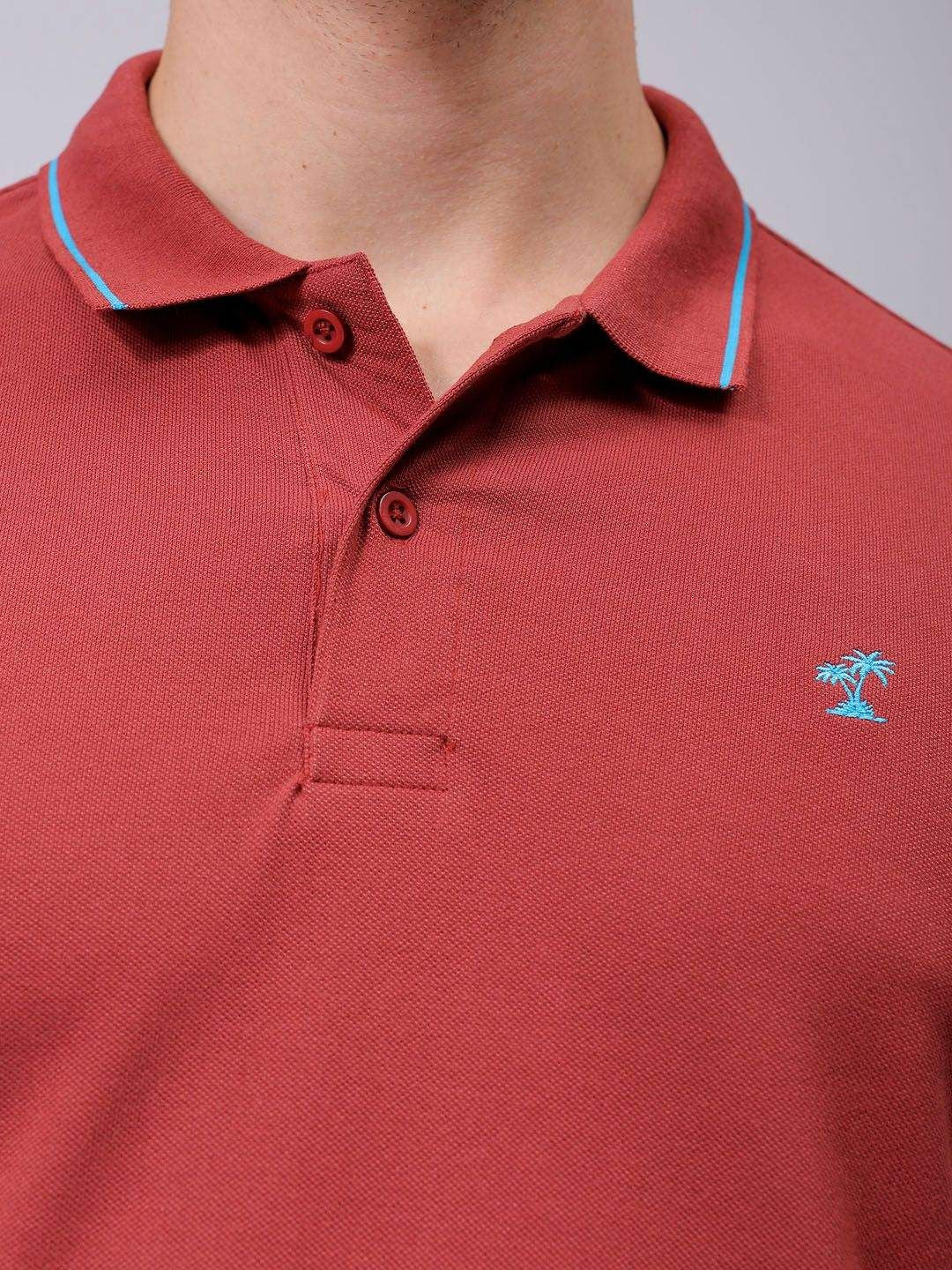 The Indian Garage Co Men Solid Polo Collar T-shirt