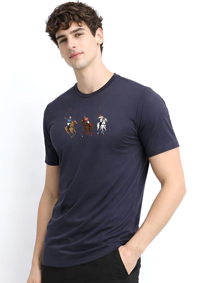 ADRO Graphic Printed Round Neck Short Sleeves Regular Fit Pure Cotton T-shirt