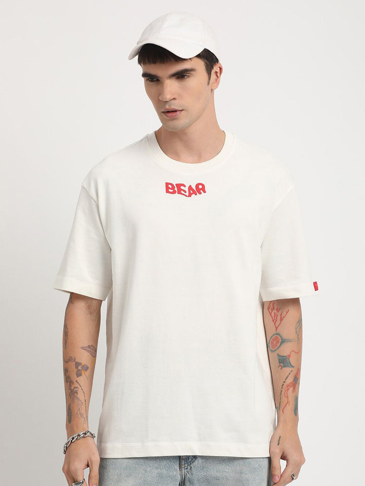 THE BEAR HOUSE Typography Printed Pure Cotton T-shirt